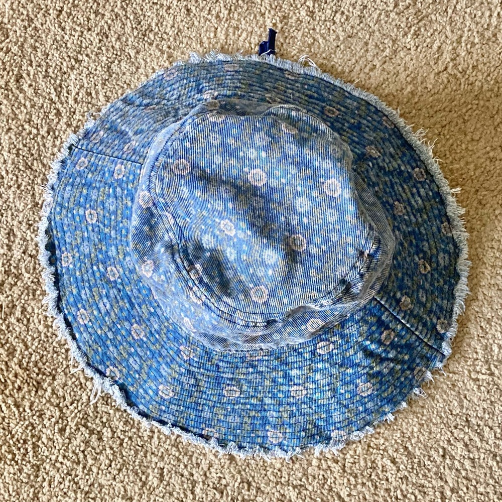NATURAL LIFE Blue Floral Wide Brim Sun Hat - Picture 6 of 6